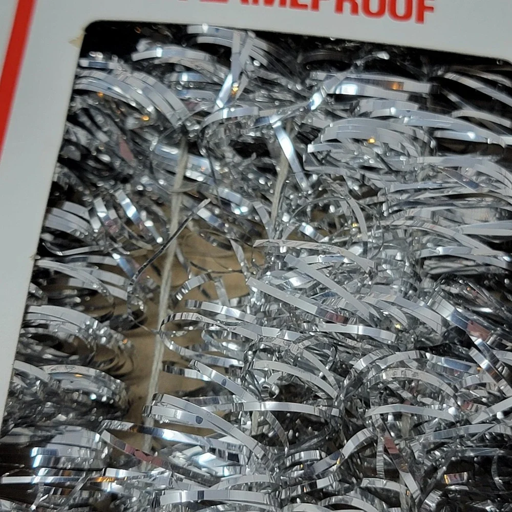 8 Boxes Vintage Silver Kresge Rope Twist Metalized Plastic Tinsel Garland  10 Ft